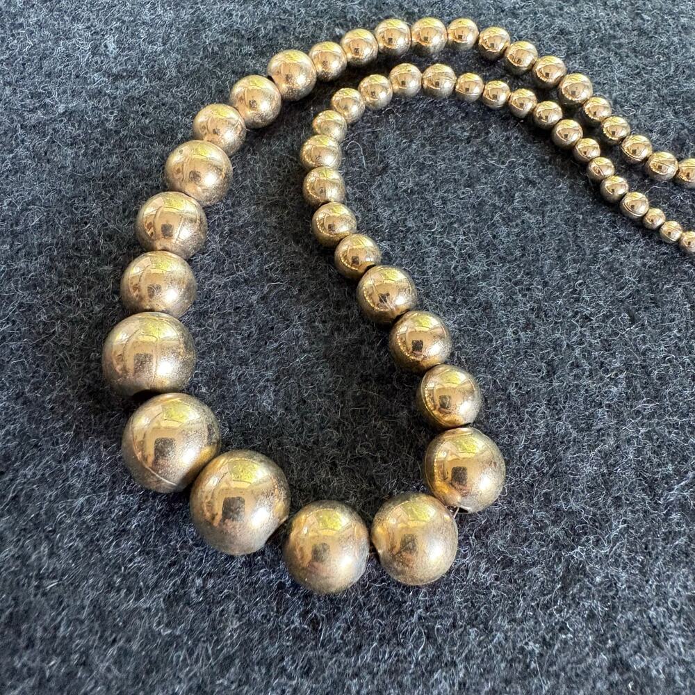 Vintage Napier Gold Tone Graduated Bead Necklace 16 Inch
